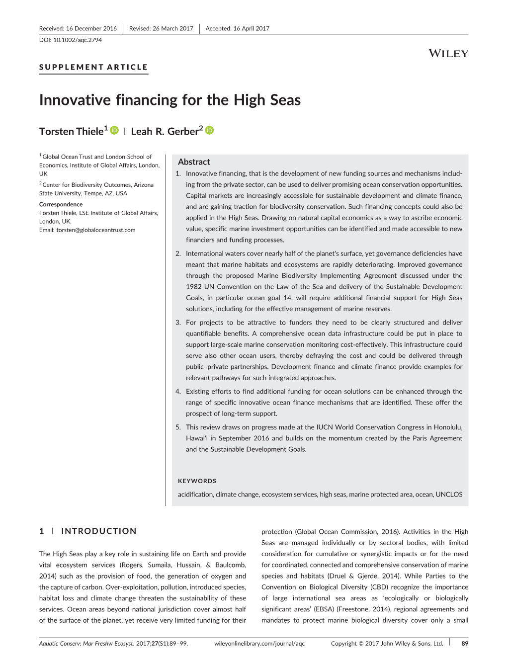 Innovative Financing for the High Seas