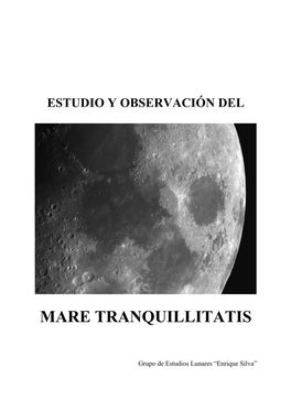 Estudio Y Observacion Del Mare Tranquillitatis