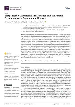 Escape from X Chromosome Inactivation and the Female Predominance in Autoimmune Diseases