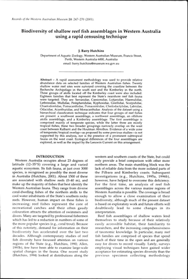 Biodiversity of Shallow Reef Fish Assemblages in Western Australia Using a Rapid Censusing Technique