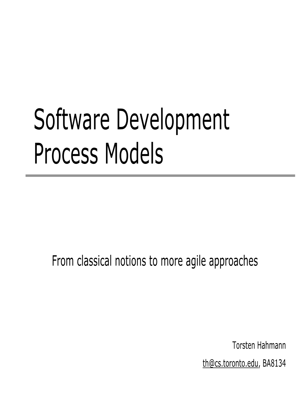 Software Development Process Models