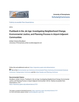 Investigating Neighborhood Change, Environmental Justice, and Planning Process in Airport-Adjacent Communities