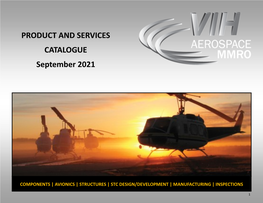 PRODUCT and SERVICES CATALOGUE September 2021