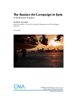 The Russian Air Campaign in Syria: a Preliminary Analysis