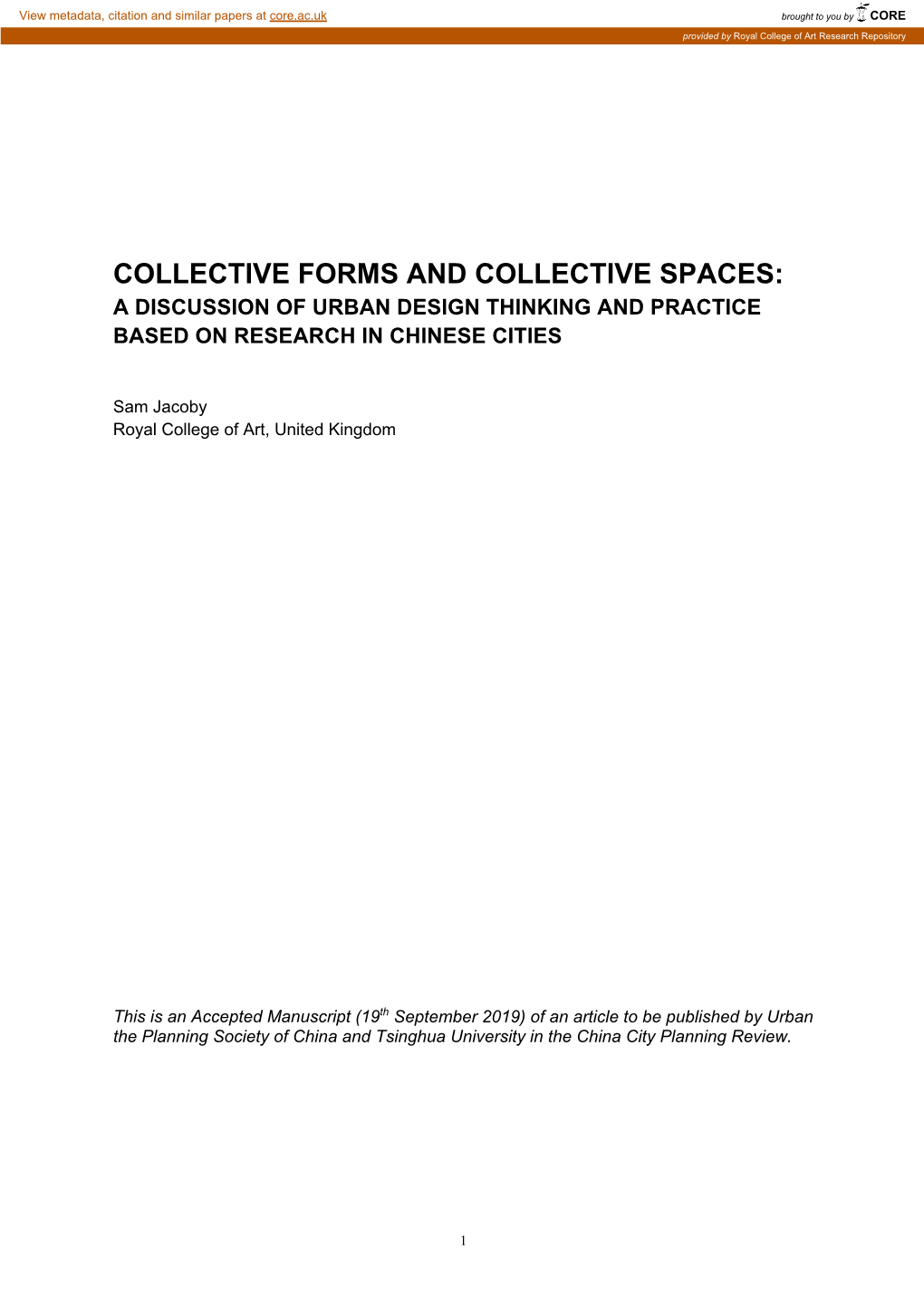 Collective Forms and Collective Spaces Jacoby As Accepted