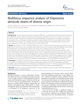 Multilocus Sequence Analysis of Treponema