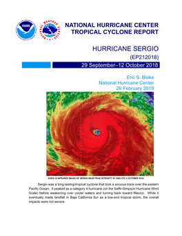 HURRICANE SERGIO (EP212018) 29 September–12 October 2018