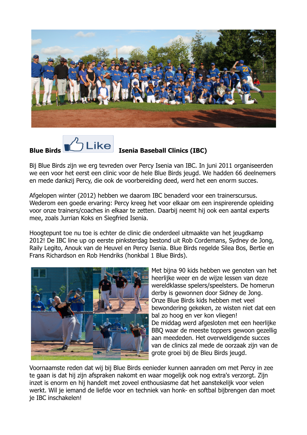 Blue Birds Isenia Baseball Clinics (IBC)