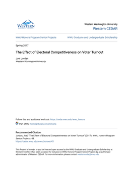The Effect of Electoral Competitiveness on Voter Turnout