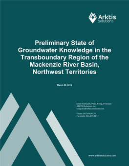 Preliminary State of Groundwater Knowledge in the Transboundary Region of the Mackenzie River Basin, Northwest Territories