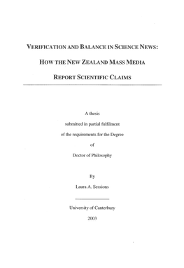 Verification and Balance in Science News