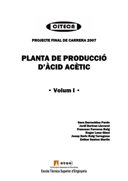 Planta De Producció D'àcid Acètic