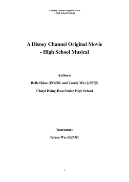 A Disney Channel Original Movie - High School Musical