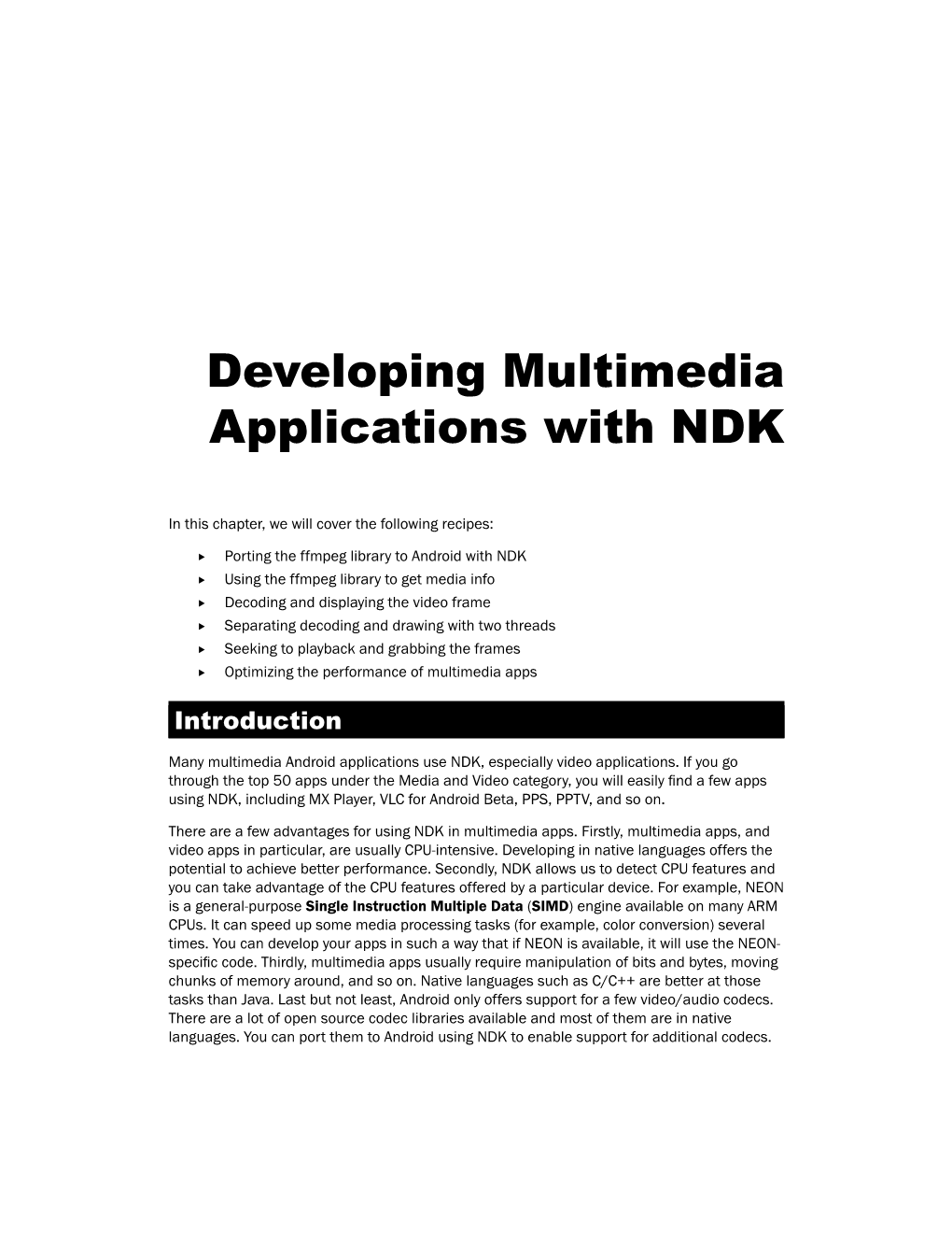 Developing Multimedia Applications with NDK