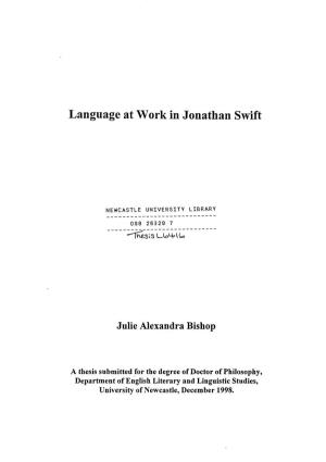 Language at Work in Jonathan Swift