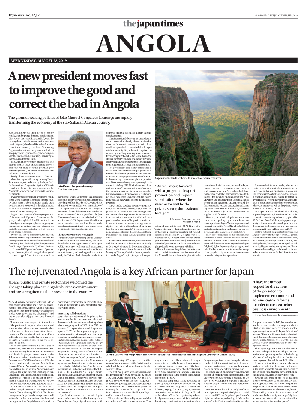 ANGOLA Wednesday, August 28, 2019 a New President Moves Fast to Improve the Good and Correct the Bad in Angola