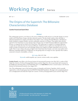The Billionaire Characteristics Database