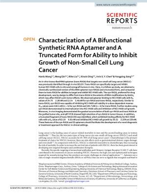 Characterization of a Bifunctional Synthetic RNA Aptamer