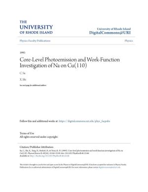 Core-Level Photoemission and Work-Function Investigation of Na on Cu(110) C