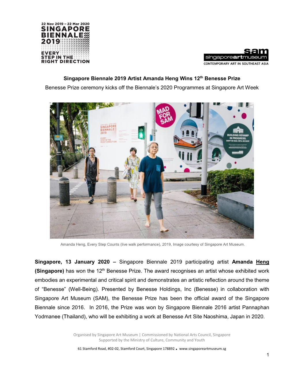 13 January 2020 | Singapore Biennale 2019 Artist Amanda Heng