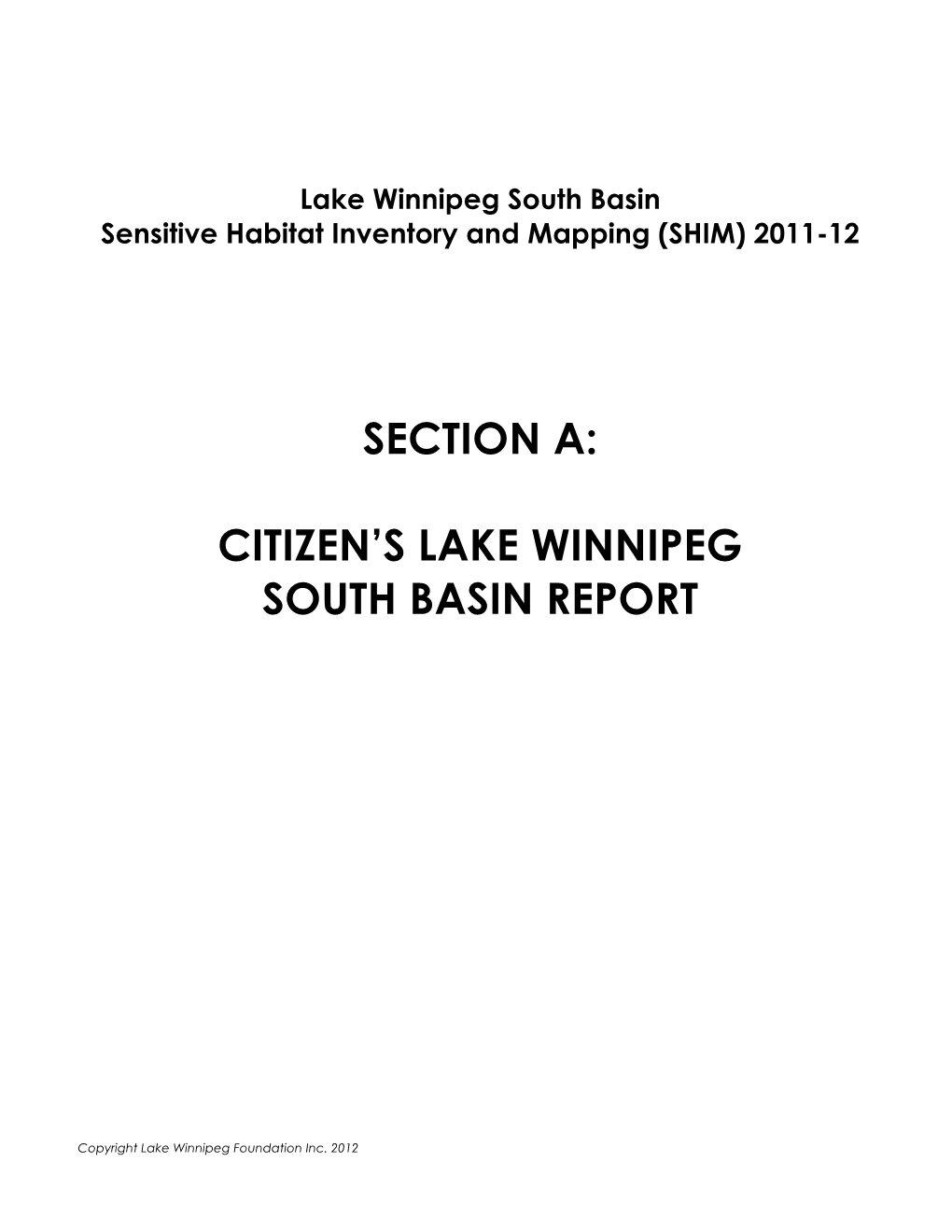 Citizen's Lake Winnipeg South Basin