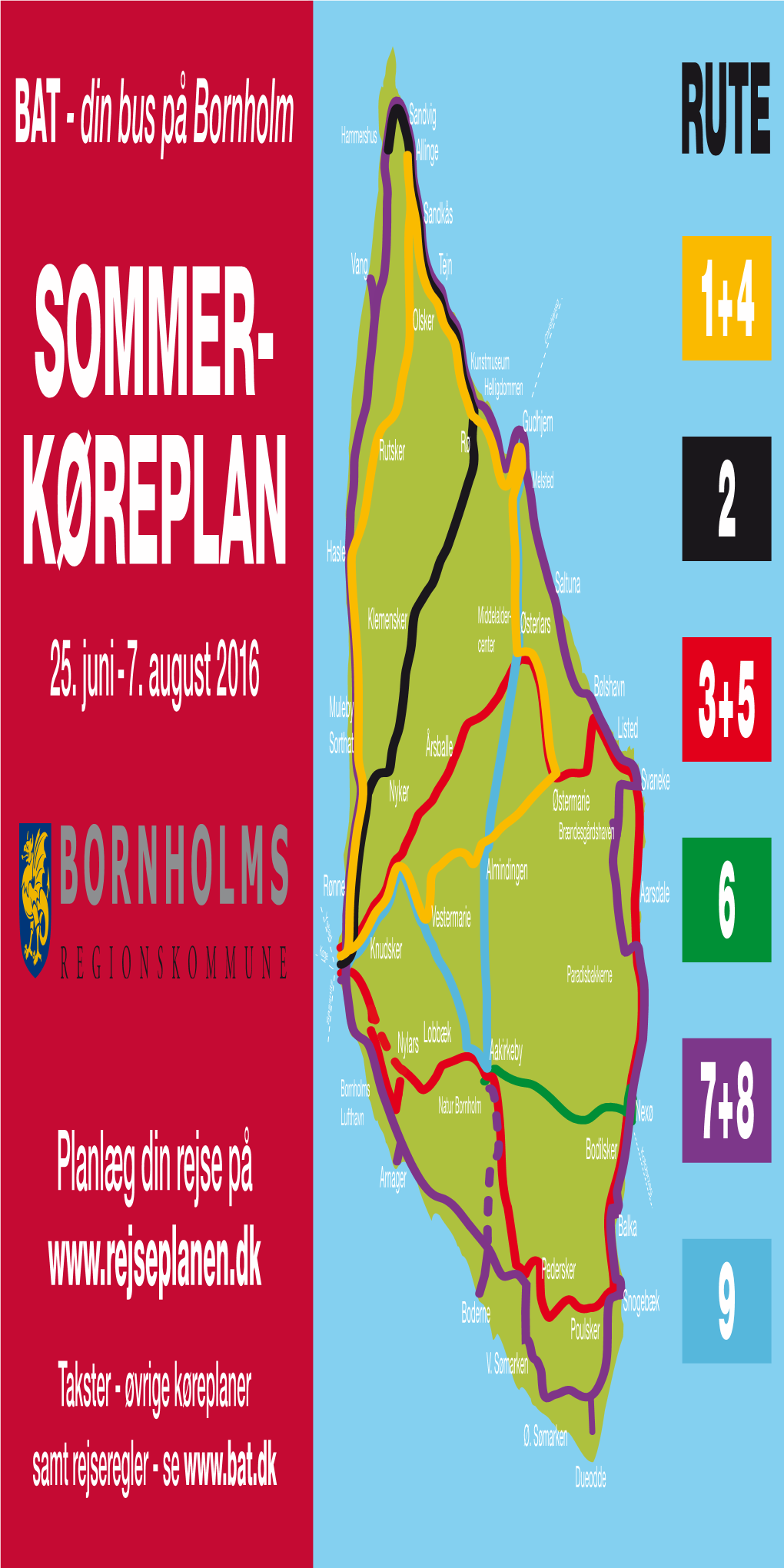 Sommer Køreplan