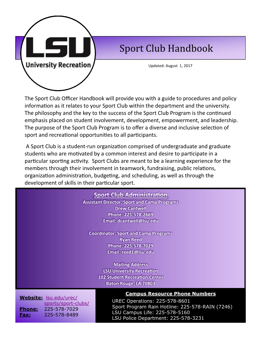 Sport Club Handbook