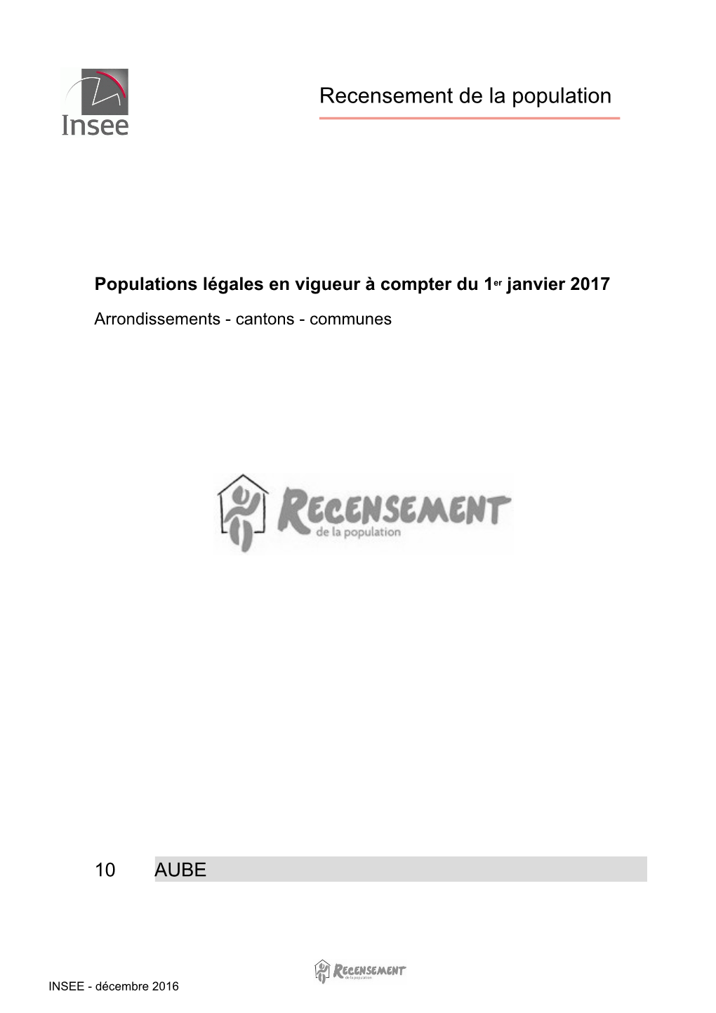 Populations Légales En Vigueur À Compter Du 1Er Janvier 2017