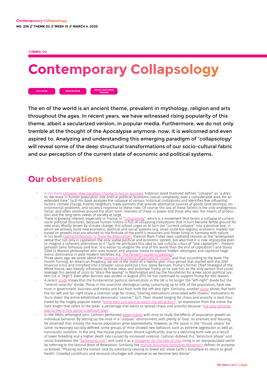 Contemporary Collapsology NO