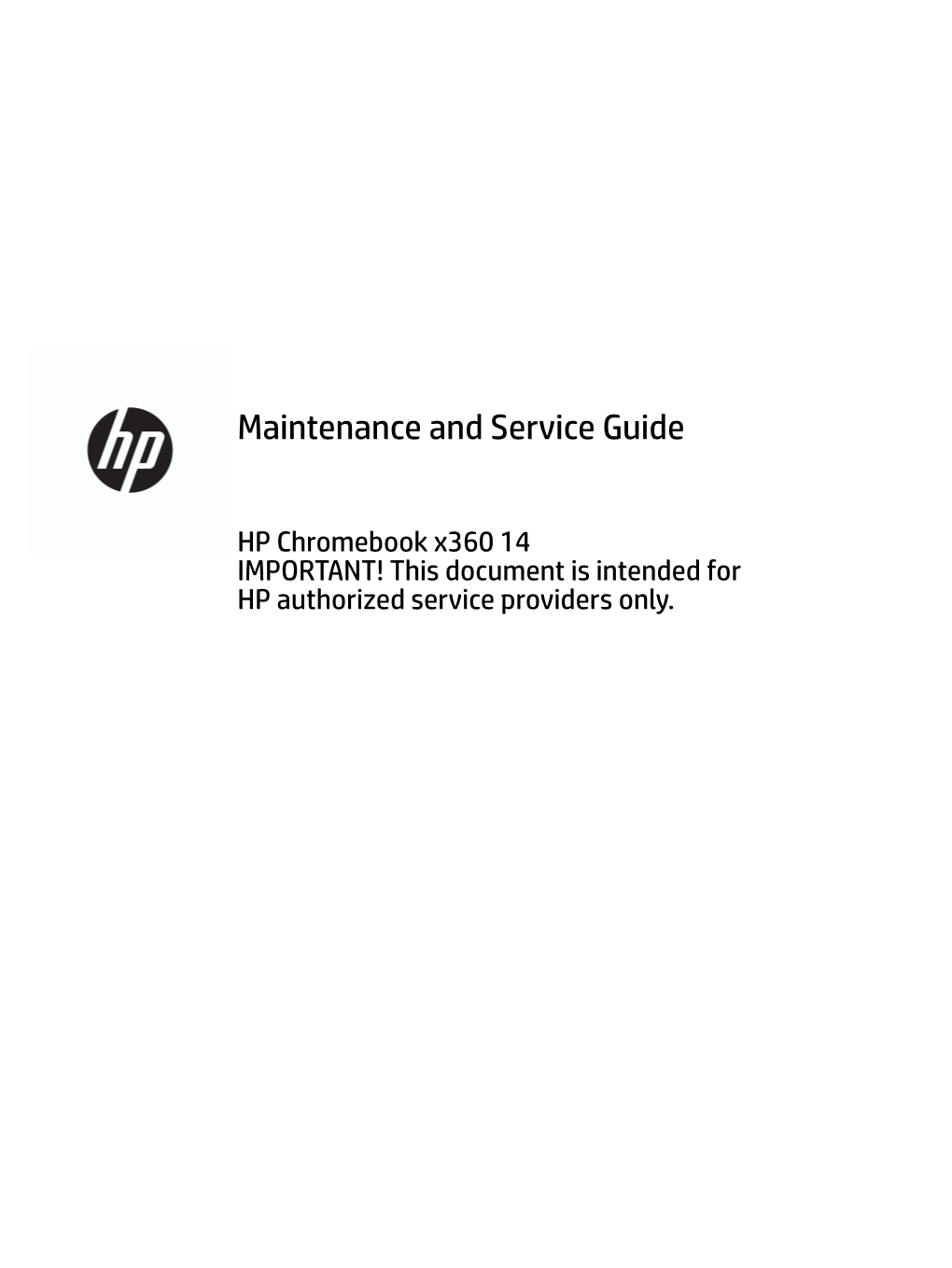 Maintenance and Service Guide HP Chromebook X360