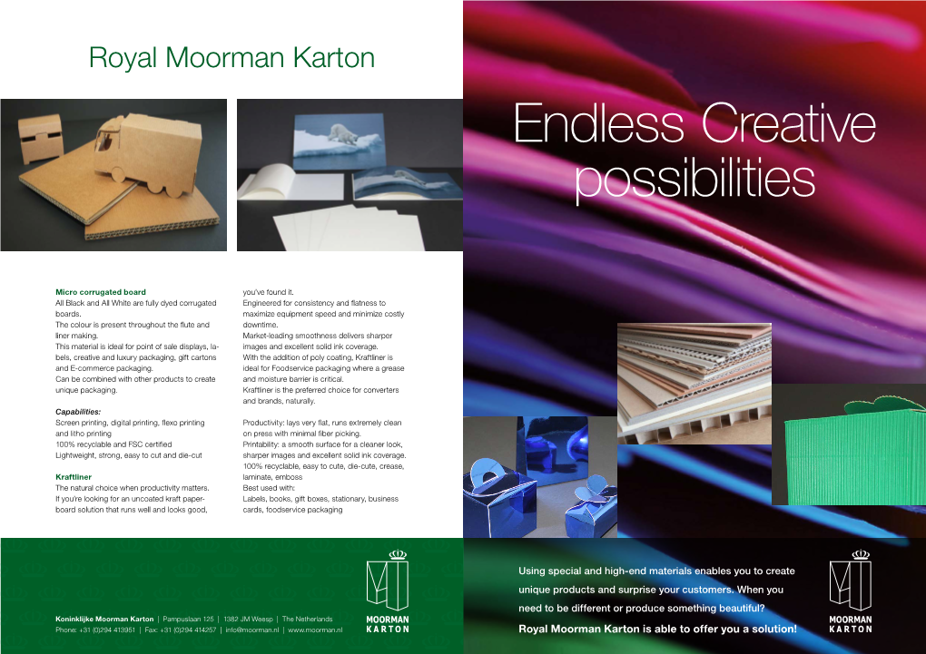 Royal Moorman Karton Endless Creative Possibilities