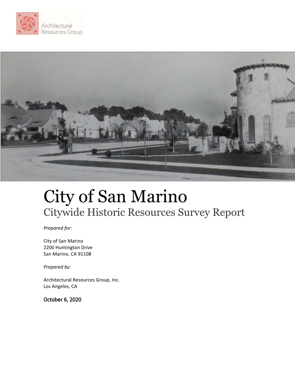 Citywide Historic Resources Survey Report