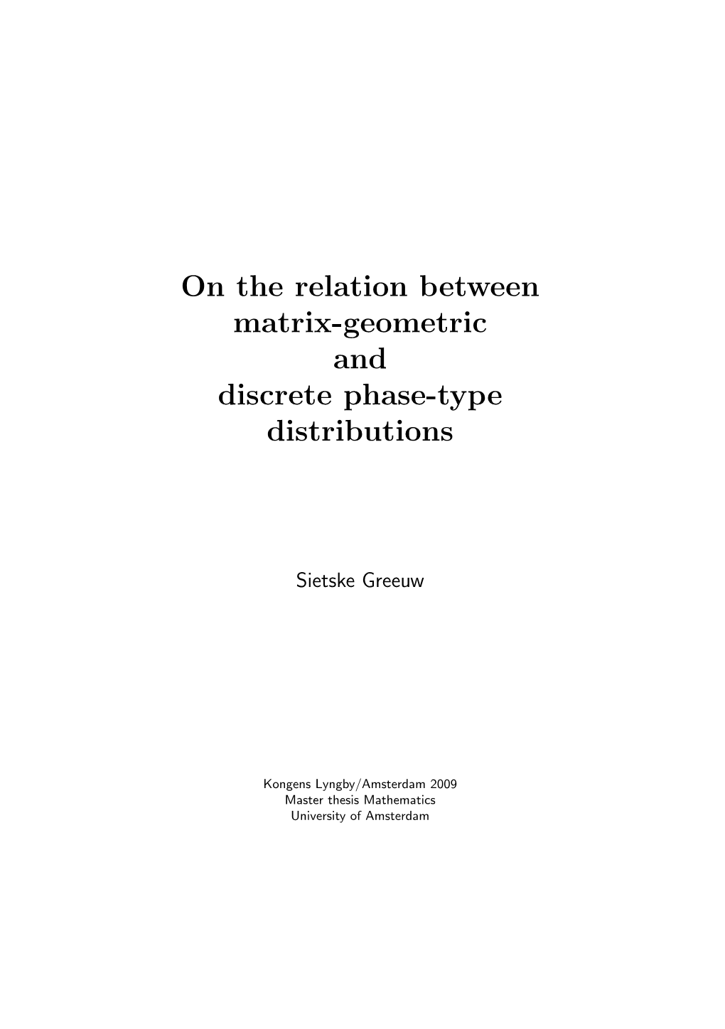 On the Relation Between Matrix-Geometric and Discrete Phase-Type Distributions