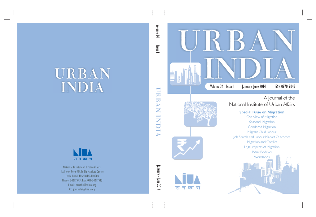 Urbanization in India-Challenges, Opportunities and the Way Forward’ Edited by Isher Judge Ahluwalia, Ravi Kanbur and P