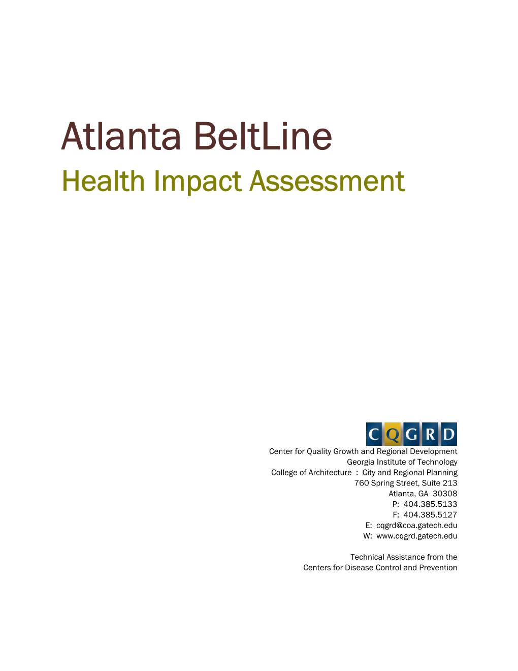 Atlanta Beltline Health Impact Assessment