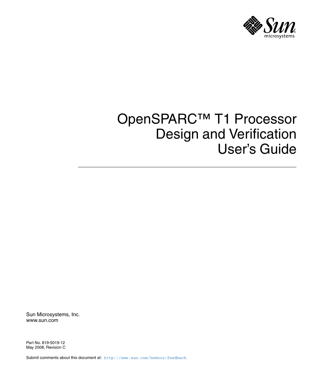 Opensparc T1 Processor Design and Verification User's Guide