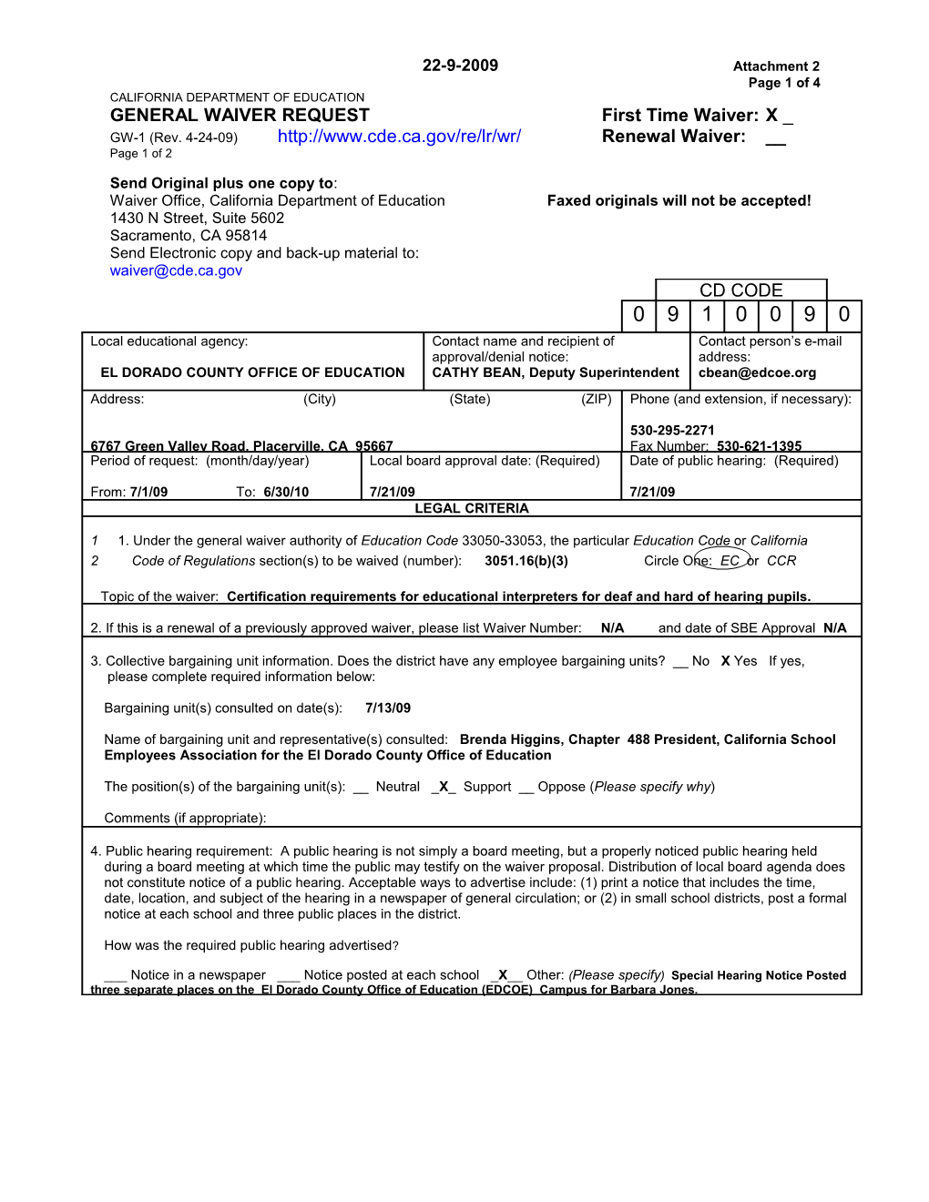 May 2010 Waiver Item W30 Attachment 2 - Meeting Agendas (Ca State Board of Education)