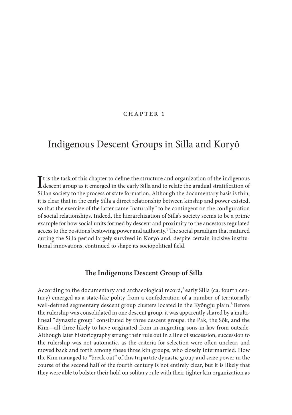 Indigenous Descent Groups in Silla and Koryŏ