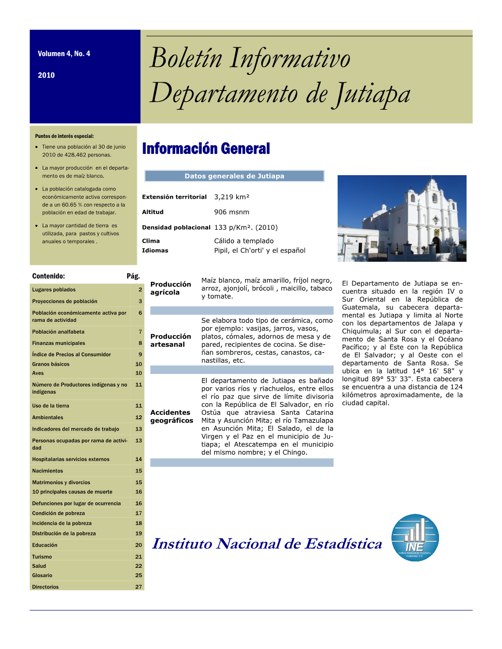 Boletín Informativo Departamento De Jutiapa