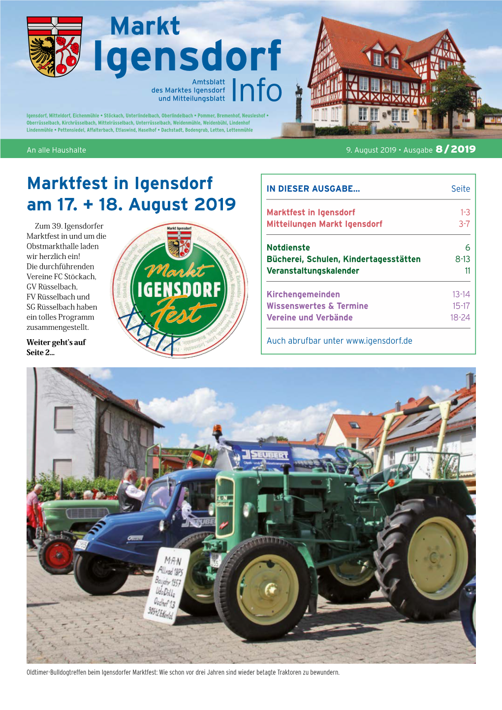 Marktfest in Igensdorf Am 17. + 18. August 2019