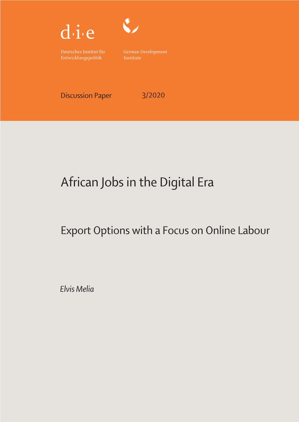 African Jobs in the Digital Era: Export Options