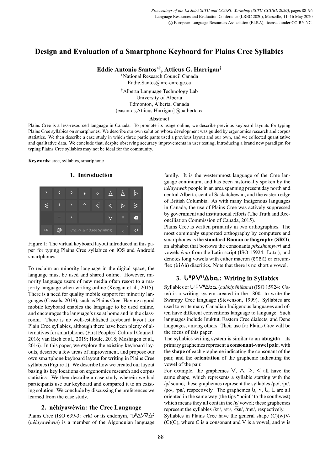 Design and Evaluation of a Smartphone Keyboard for Plains Cree Syllabics