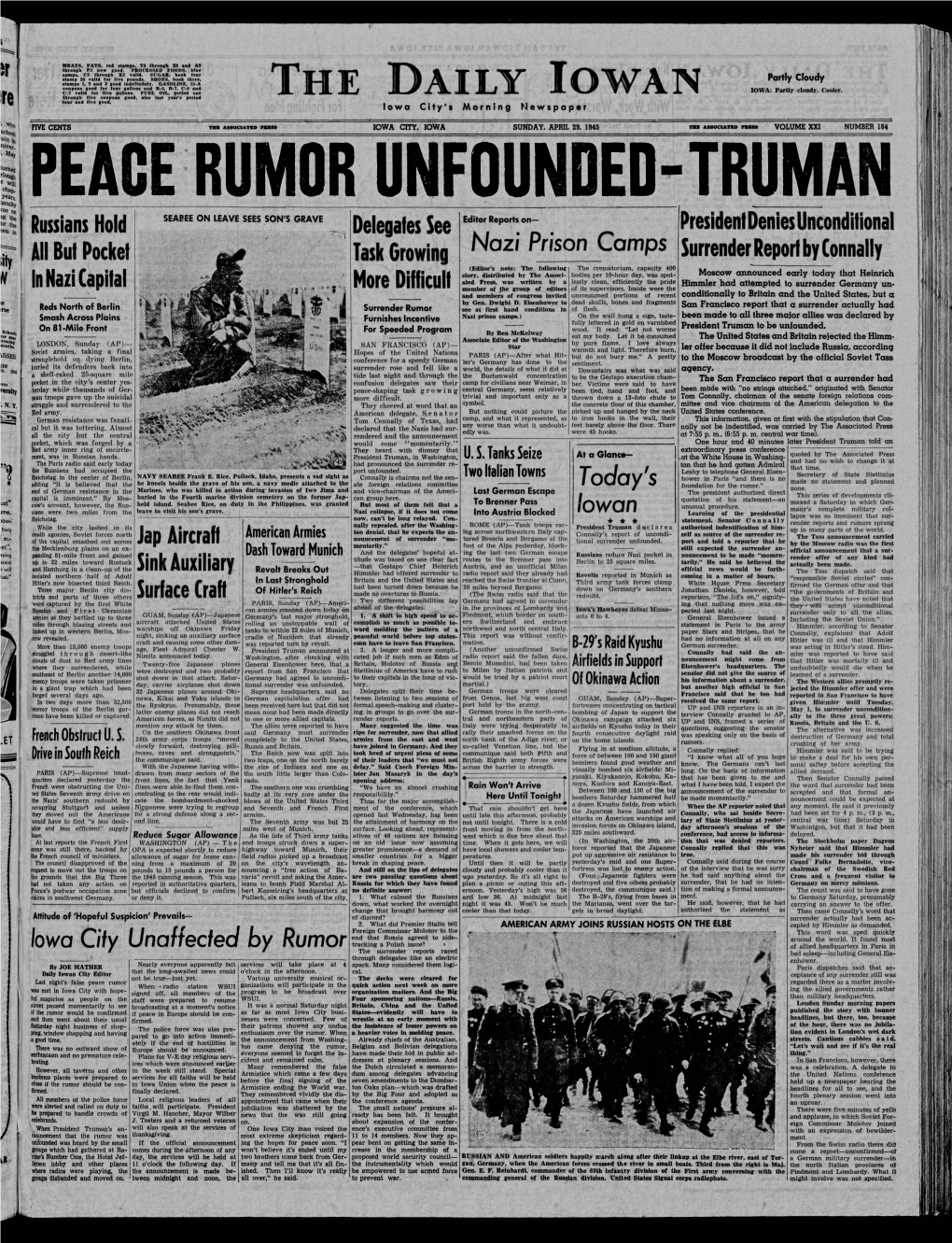 Daily Iowan (Iowa City, Iowa), 1945-04-29