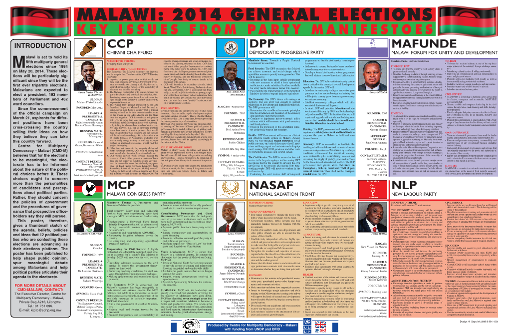 Malawi: 2014 General Elections