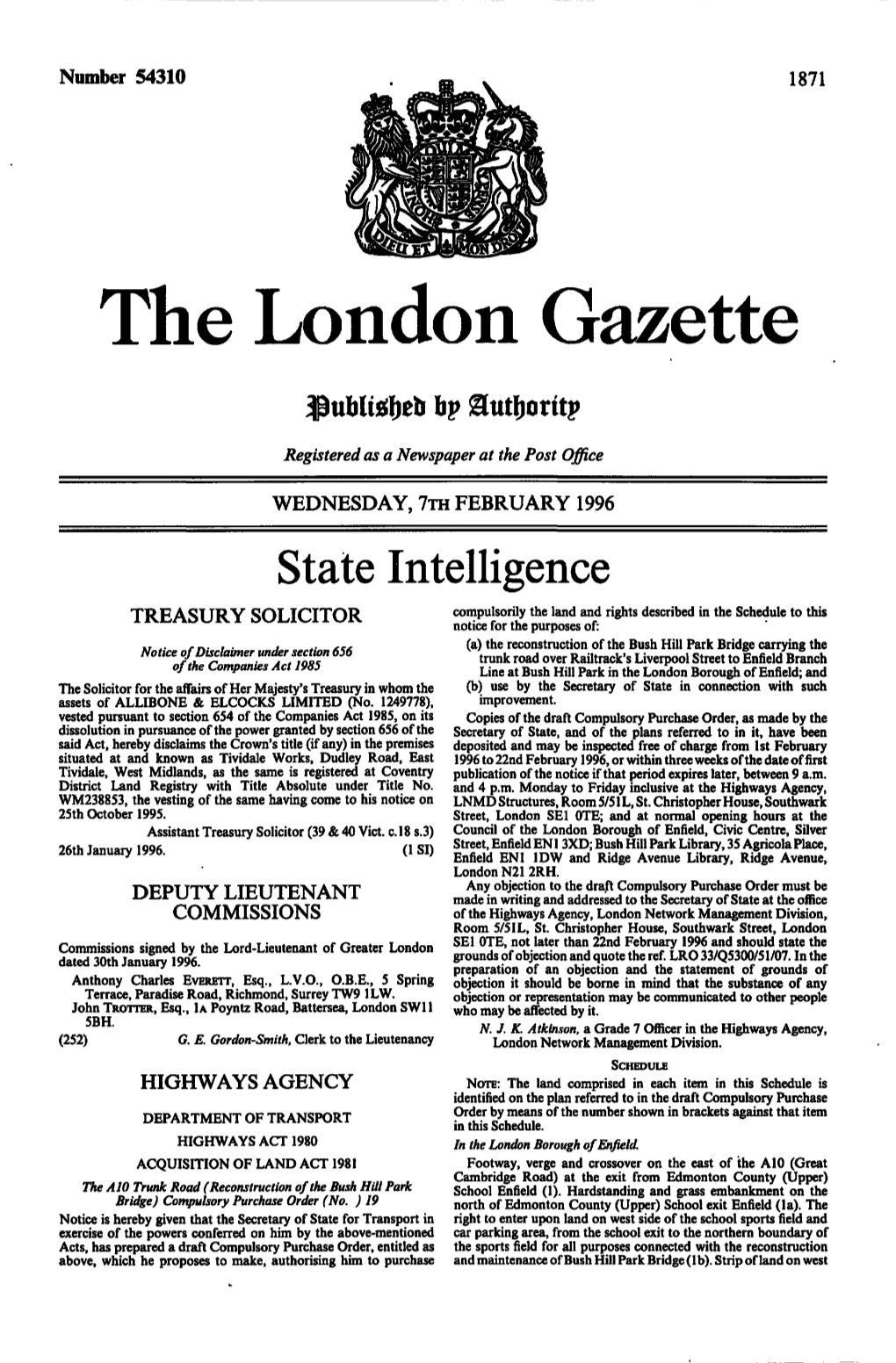 The London Gazette Bp