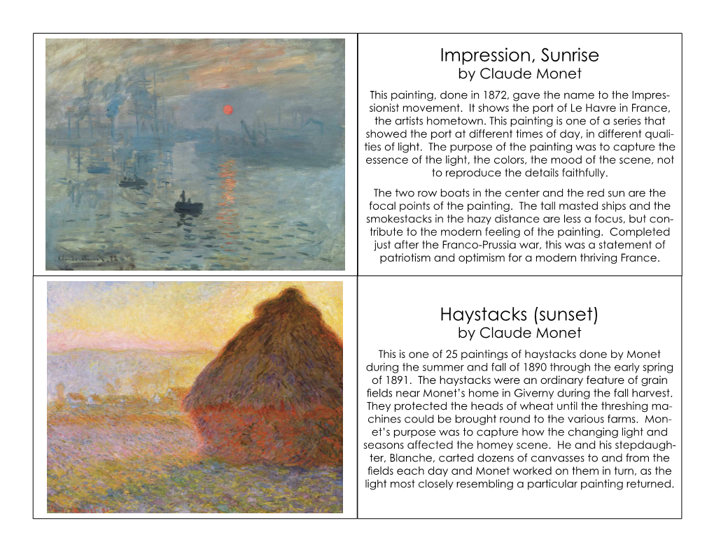 Impression, Sunrise Haystacks