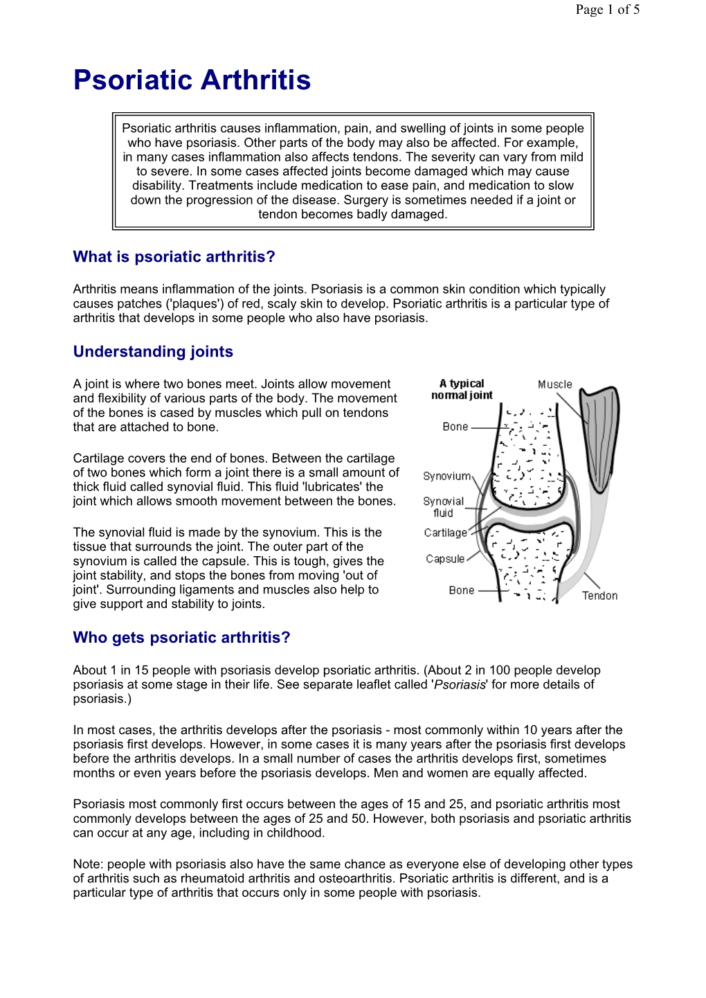 Psoriatic Arthritis