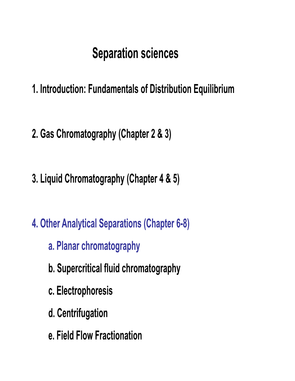 Separation Sciences