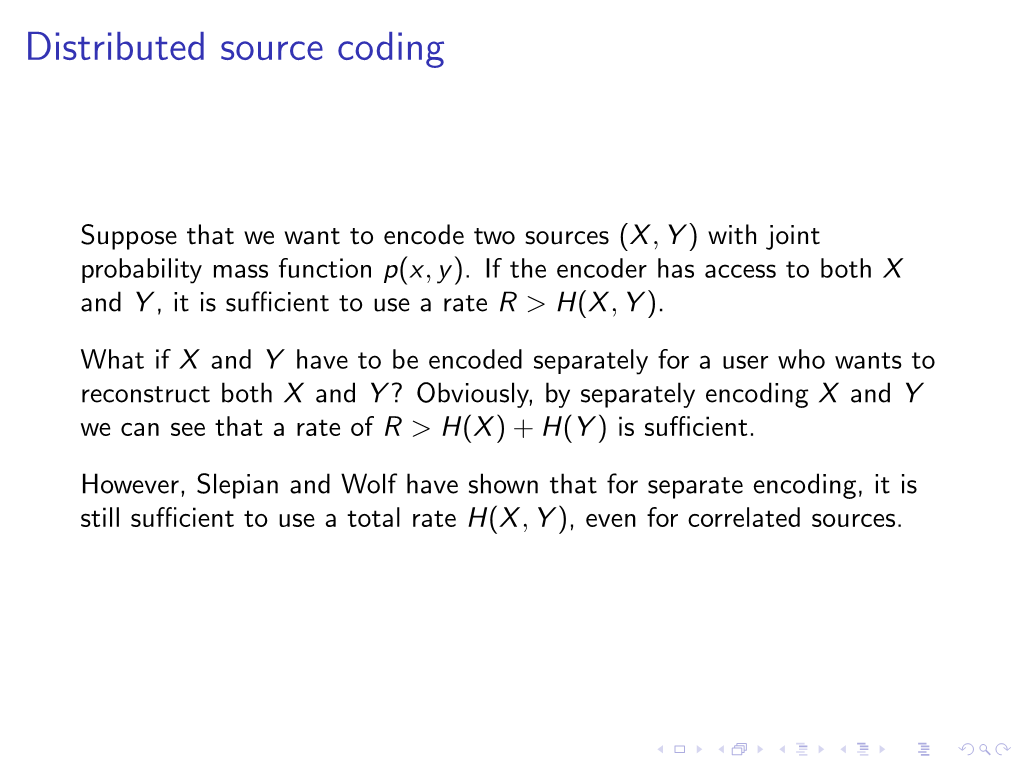 Distributed Source Coding