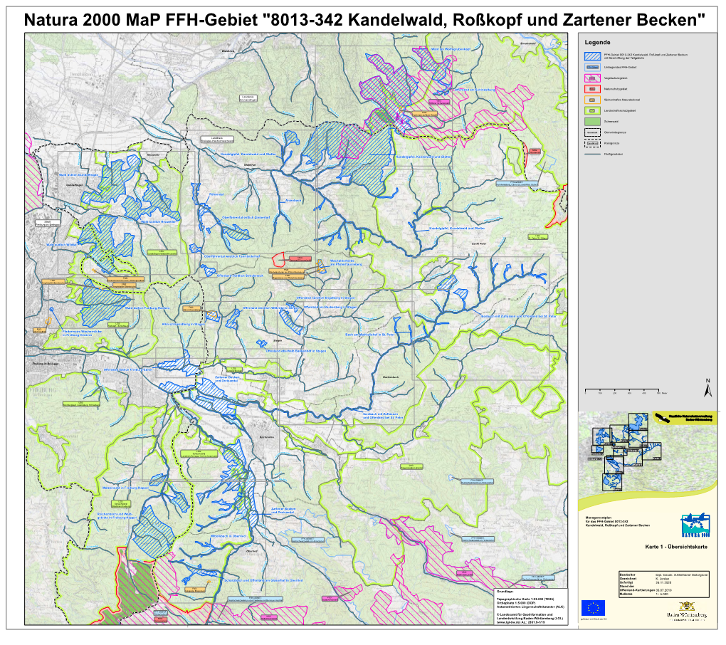 Natura 2000 Map FFH-Gebiet "8013-342 Kandelwald, Roßkopf Und Zartener Becken"